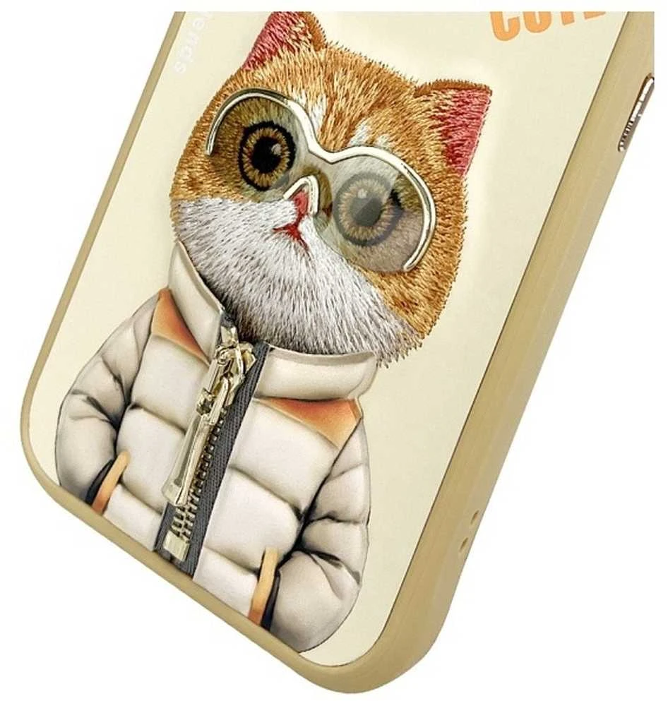 Nimmy Apple iPhone 15 Pro 6.1" dėklas telefonui haki spalvos Cool&Cute 2.0 Cat