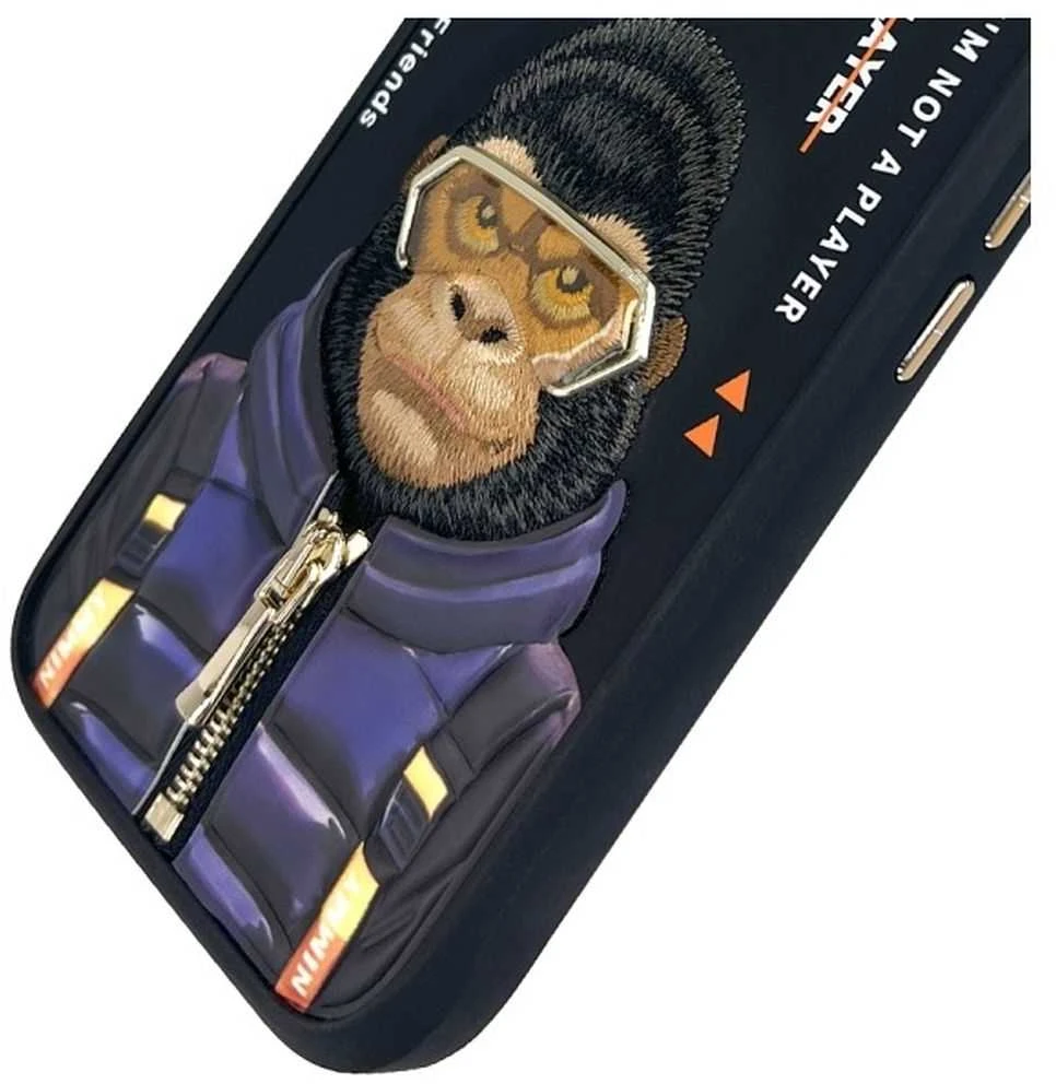 Nimmy dėklas Apple iPhone 16 6.1″ juodos spalvos Cool&Cute 2.0 Monkey