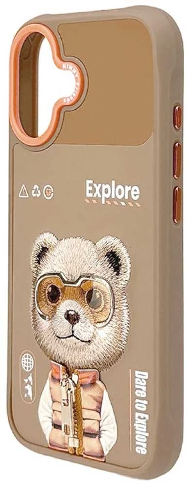 Dėklas Nimmy Cool&Cute 2.0 Bear Case for iPhone 17 - rusvai gelsvas