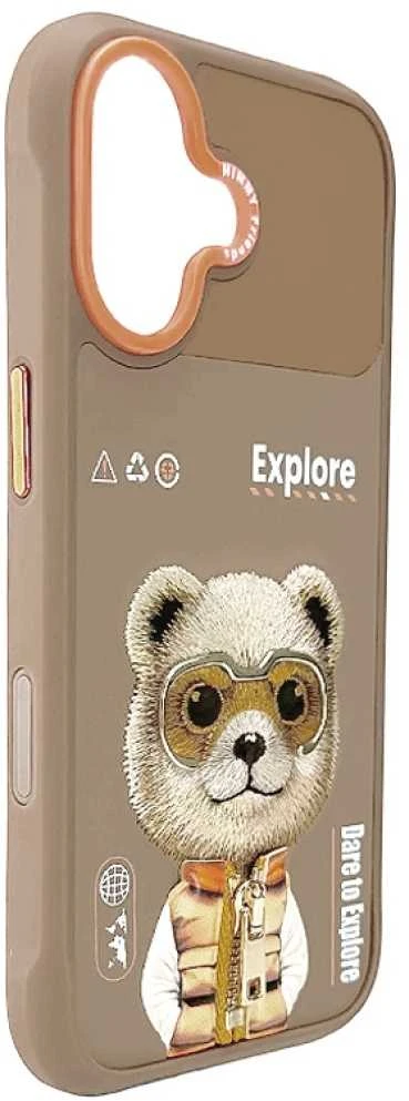 Dėklas Nimmy Cool&Cute 2.0 Bear Case for iPhone 17 - rusvai gelsvas