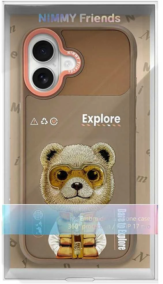Dėklas Nimmy Cool&Cute 2.0 Bear Case for iPhone 17 - rusvai gelsvas