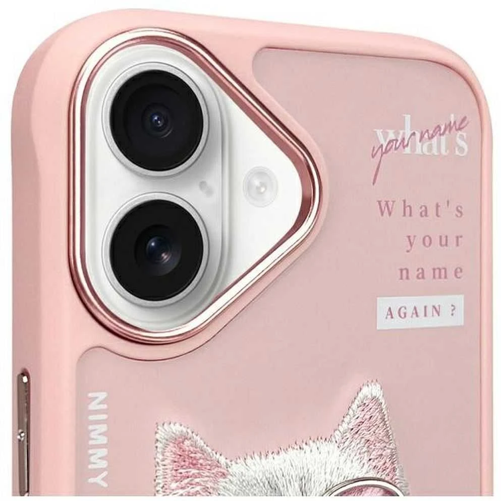 Nimmy dėklas Apple iPhone 16 6.1″ rožinės spalvos Cool&Cute 2.0 Cat