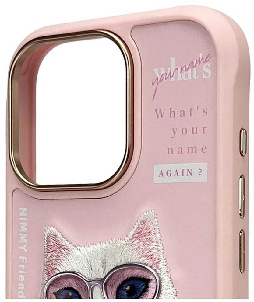 Nimmy Apple iPhone 16 Pro 6.3" dėklas telefonui rožinės spalvos Cool&Cute 2.0 Cat