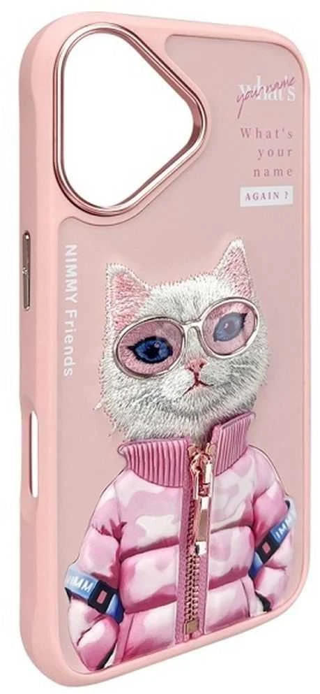 Nimmy dėklas Apple iPhone 16 6.1″ rožinės spalvos Cool&Cute 2.0 Cat
