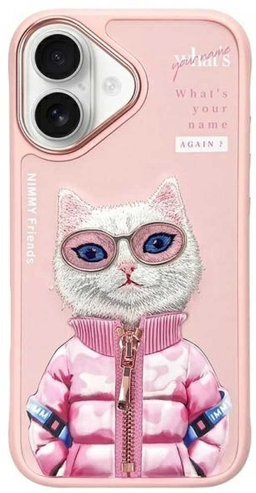 Nimmy dėklas Apple iPhone 16 6.1″ rožinės spalvos Cool&Cute 2.0 Cat