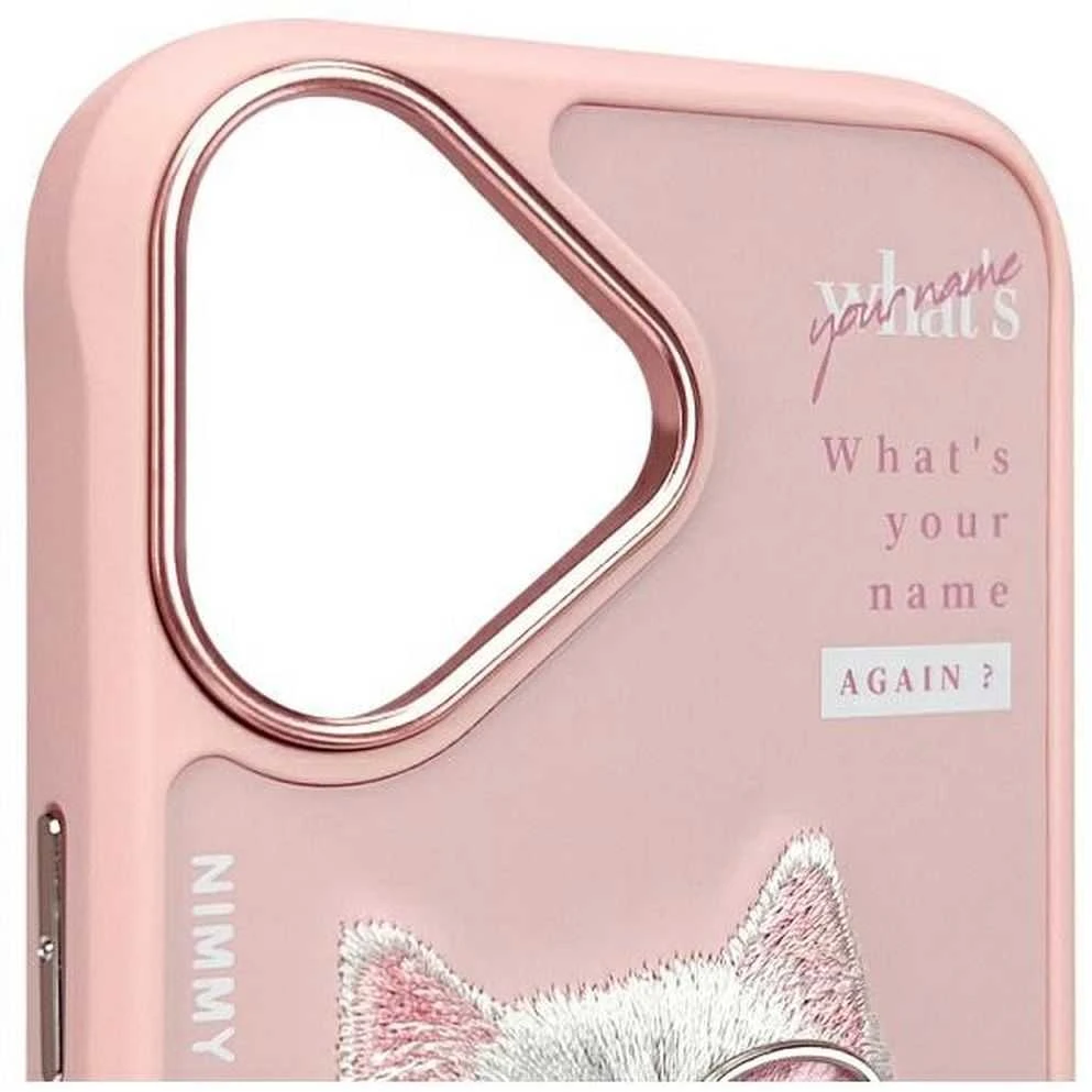 Nimmy dėklas Apple iPhone 16 6.1″ rožinės spalvos Cool&Cute 2.0 Cat