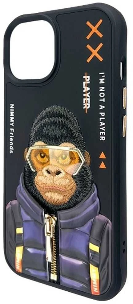 Nimmy dėklas iPhone 15 6.1" juodos spalvos Cool&Cute 2.0 Monkey