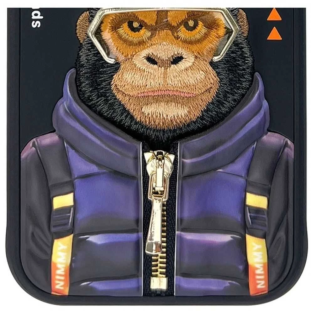 Nimmy dėklas iPhone 15 6.1" juodos spalvos Cool&Cute 2.0 Monkey