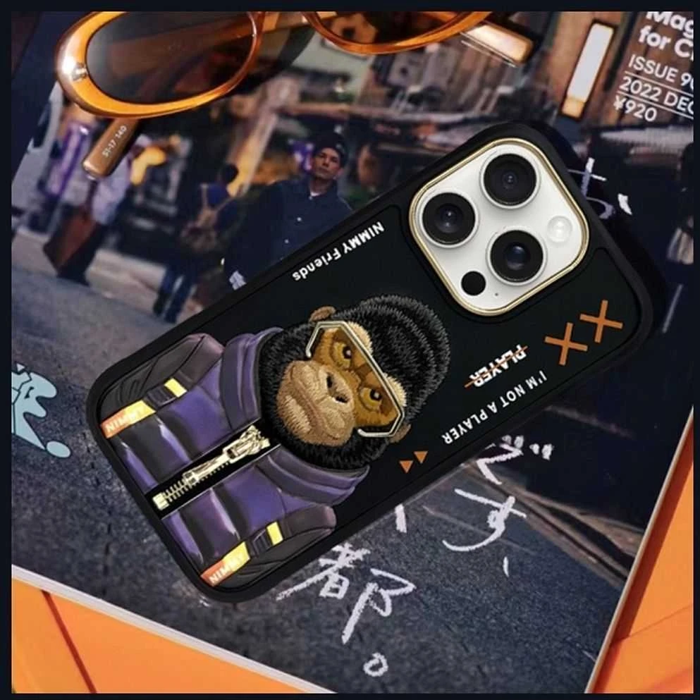 Nimmy Apple iPhone 16 Pro Max 6.9" dėklas telefonui juodos spalvos Cool&Cute 2.0 Monkey