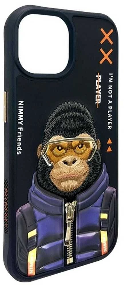 Nimmy dėklas iPhone 15 6.1" juodos spalvos Cool&Cute 2.0 Monkey
