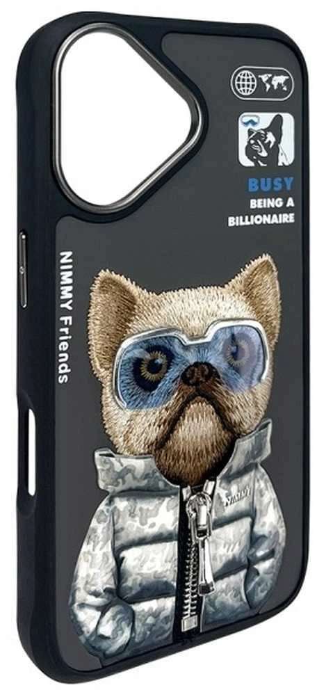 Nimmy dėklas Apple iPhone 16 6.1″ juodos spalvos Cool&Cute 2.0 Dog
