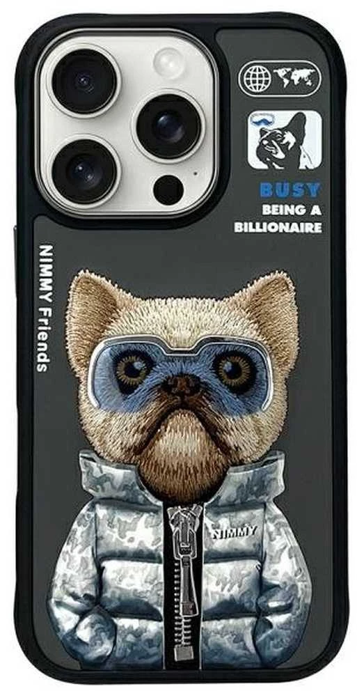 Nimmy Apple iPhone 16 Pro 6.3" dėklas telefonui juodos spalvos Cool&Cute 2.0 Dog