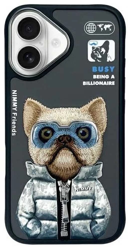 Nimmy dėklas Apple iPhone 16 6.1″ juodos spalvos Cool&Cute 2.0 Dog