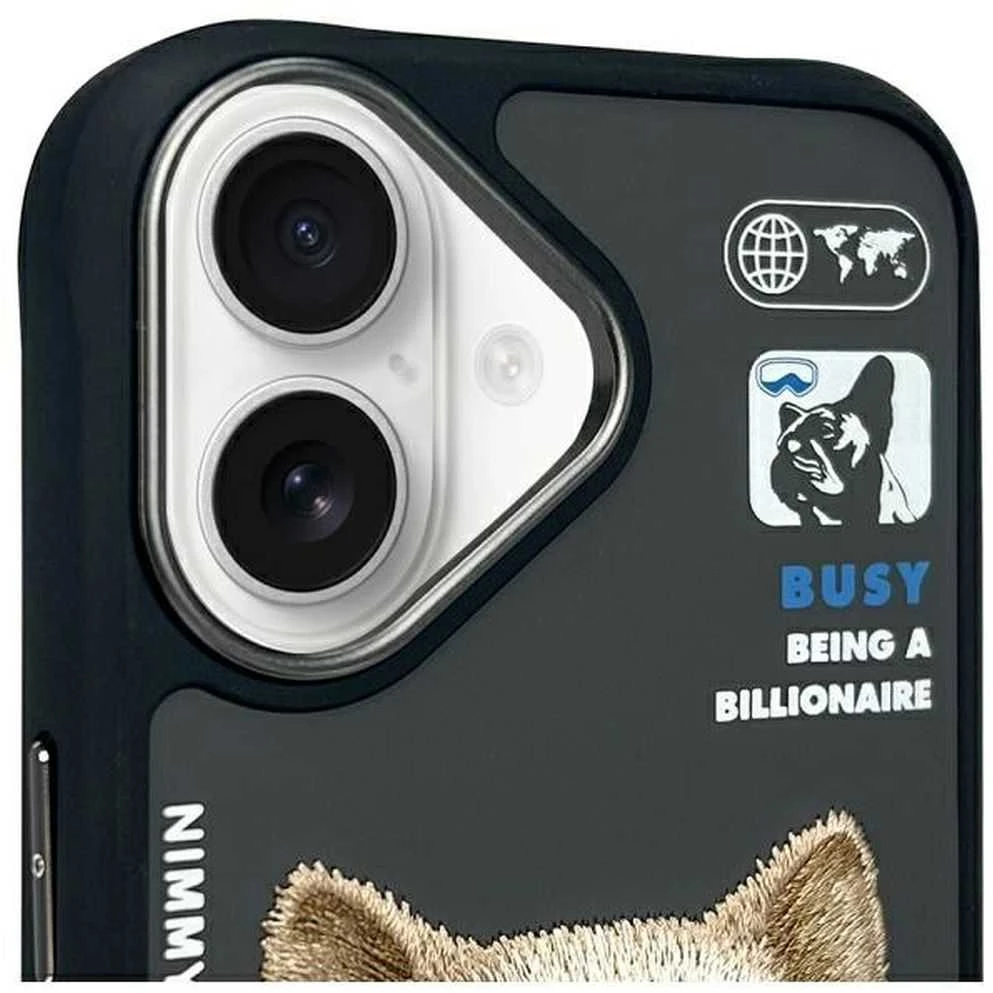 Nimmy dėklas Apple iPhone 16 6.1″ juodos spalvos Cool&Cute 2.0 Dog