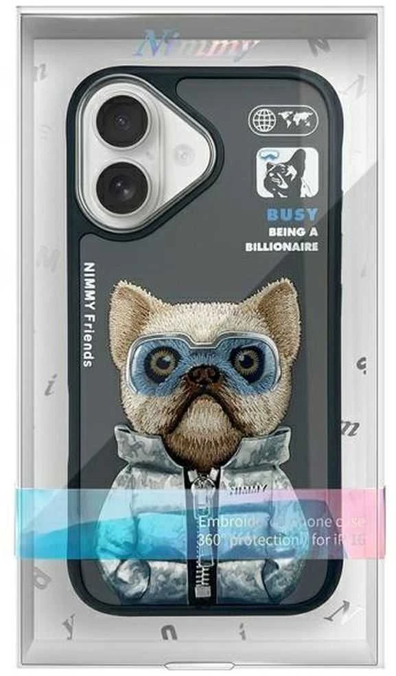Nimmy dėklas Apple iPhone 16 6.1″ juodos spalvos Cool&Cute 2.0 Dog