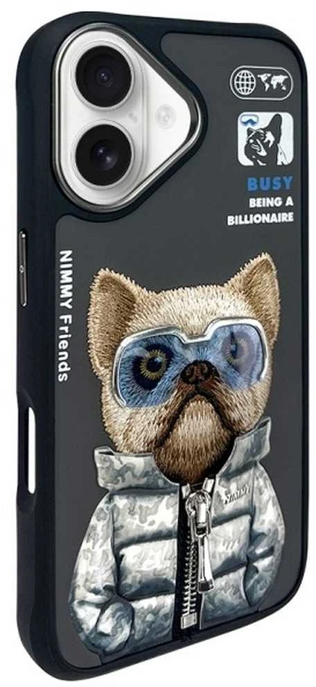 Nimmy dėklas Apple iPhone 16 6.1″ juodos spalvos Cool&Cute 2.0 Dog