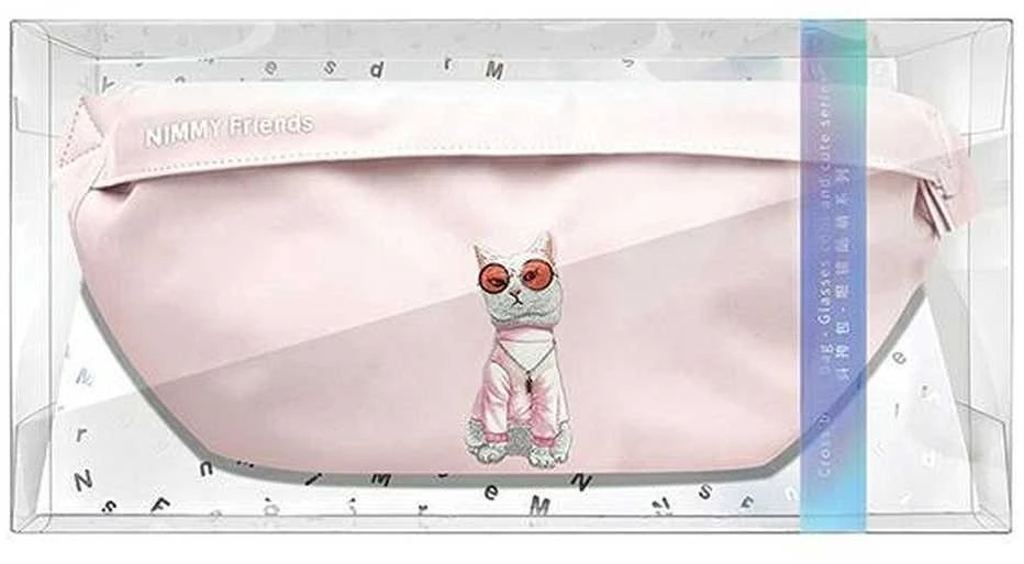 Nimmy Nerka na ramię rožinės spalvos Crossbody Glasses Cool Cat