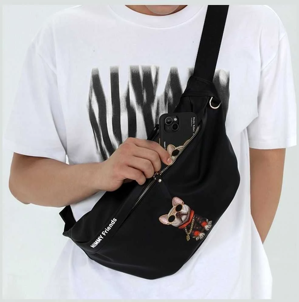 Nimmy krepšys ant rėmo pilkos spalvos Crossbody Glasses Cool Cat
