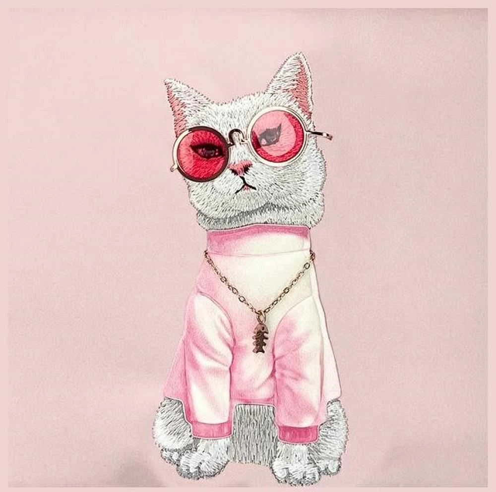 Nimmy Nerka na ramię rožinės spalvos Crossbody Glasses Cool Cat