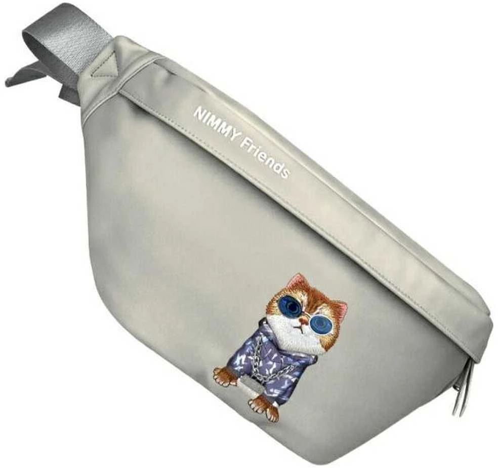 Nimmy krepšys ant rėmo pilkos spalvos Crossbody Glasses Cool Cat