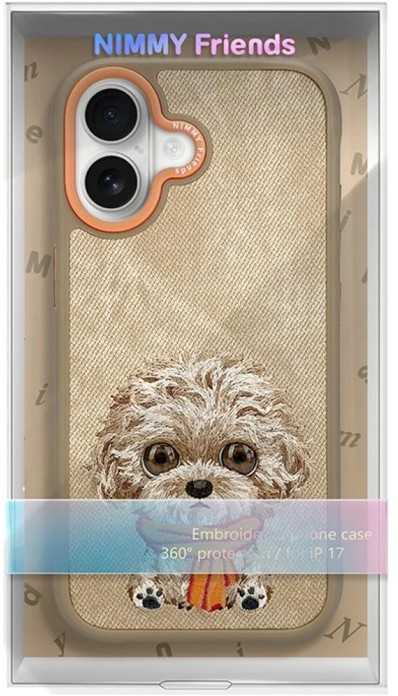 Dėklas Nimmy Big Eyed Pet 2.0 Dog case for iPhone 17 - beige