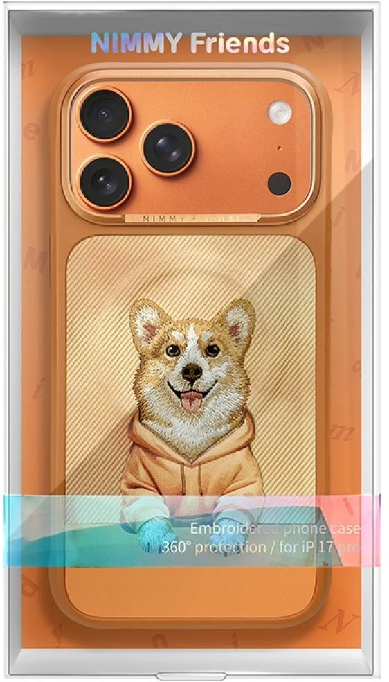 NIMMY dėklas GENTLE PETS SERIES DOG, suderinamas su MagSafe, skirtas IPHONE 17 Pro, oranžinis