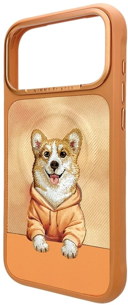 NIMMY dėklas GENTLE PETS SERIES DOG, suderinamas su MagSafe, skirtas IPHONE 17 Pro, oranžinis