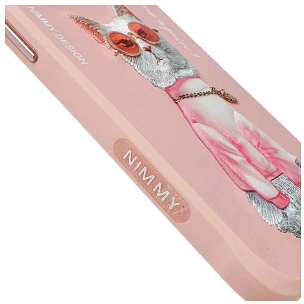 Nimmy Apple iPhone 15 Pro 6.1" dėklas telefonui rožinės spalvos Glasses Cool Cat