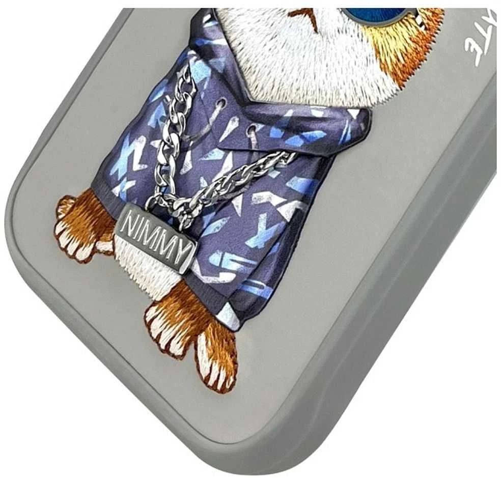 Nimmy Apple iPhone 15 Pro Max 6.7" dėklas telefonui pilkos spalvos Glasses Cool Cat