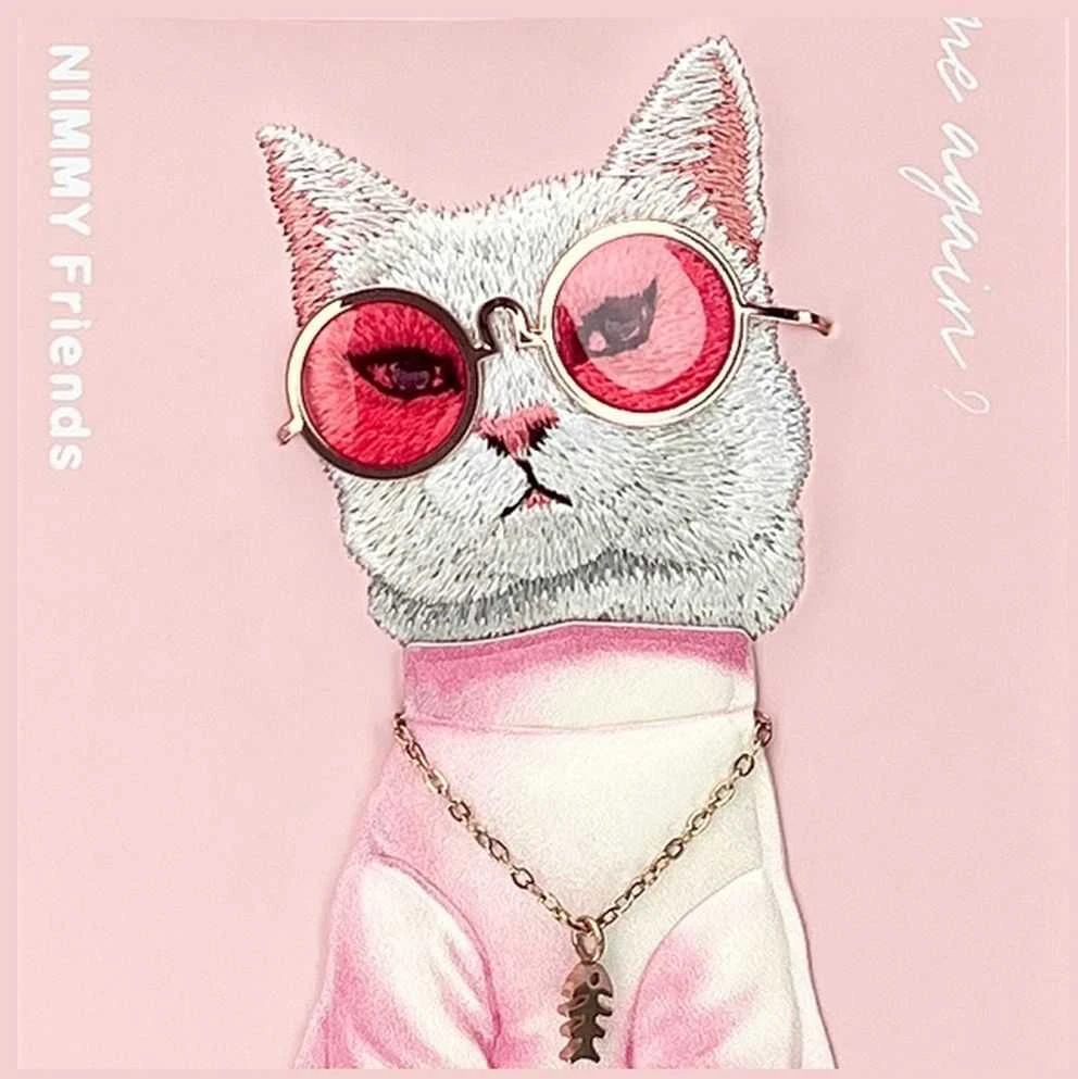 Nimmy dėklas Apple iPhone 16 Pro 6.3″ pink Glasses Cool Cat