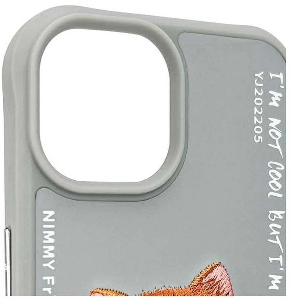 Nimmy Apple iPhone 15 6.1" dėklas telefonui pilkos spalvos Glasses Cool Cat