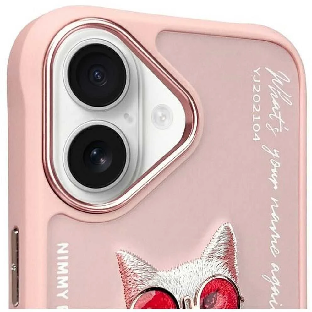 Nimmy dėklas Apple iPhone 16 6.1″ pink Glasses Cool Cat