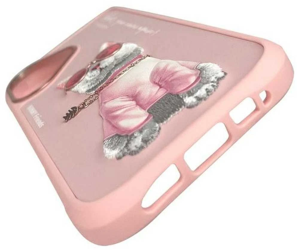 Nimmy dėklas Apple iPhone 16 6.1″ pink Glasses Cool Cat