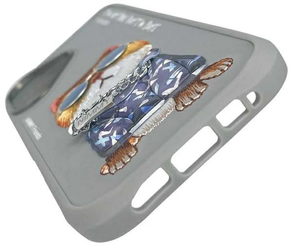 Nimmy dėklas Apple iPhone 16 6.1″ pilka Glasses Cool Cat