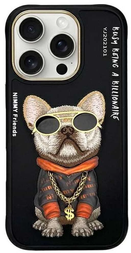 Nimmy dėklas Apple iPhone 16 Pro Max 6.9″ juodos spalvos Glasses Cool Dog