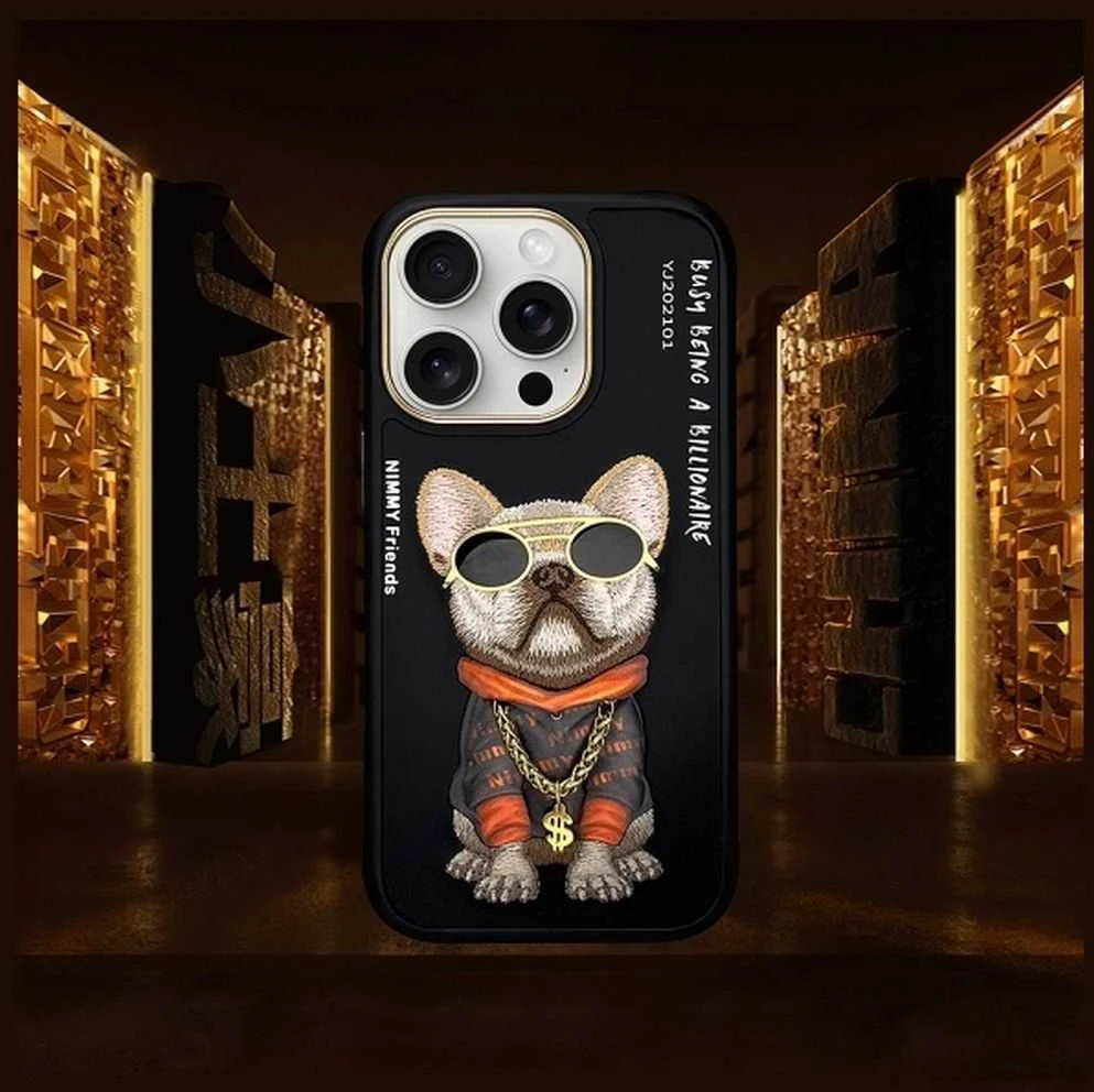 Nimmy dėklas Apple iPhone 16 Pro Max 6.9″ juodos spalvos Glasses Cool Dog