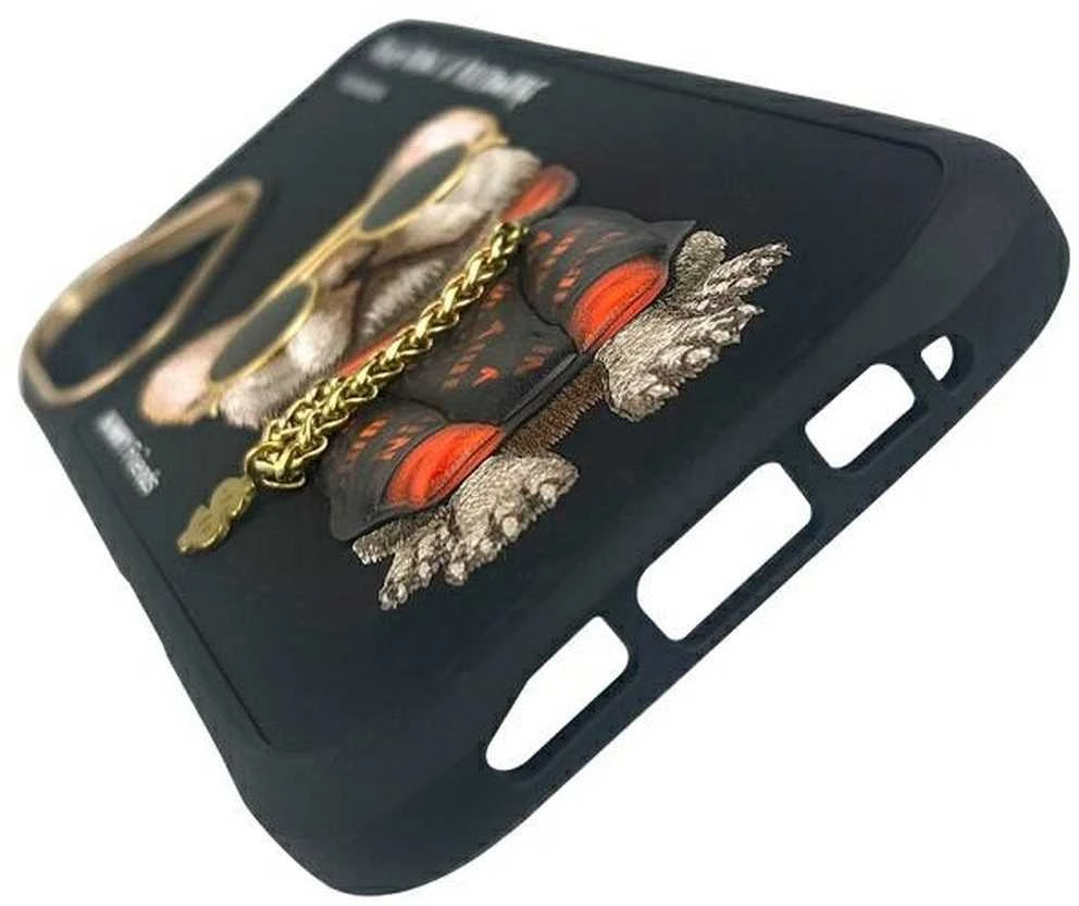 Nimmy dėklas Apple iPhone 16 6.1″ juodas Glasses Cool Dog