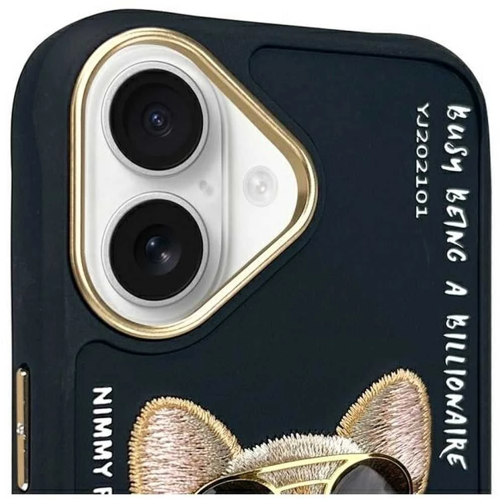 Nimmy dėklas Apple iPhone 16 6.1″ juodas Glasses Cool Dog