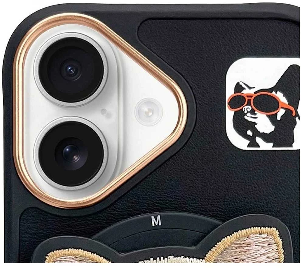 Dėklas Nimmy Glasses Cool Dog MagSafe Apple iPhone 16 juodos spalvos