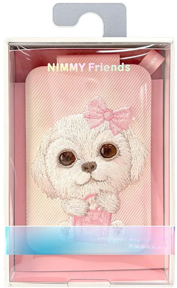 Dėklas Nimmy New Big-Eye Cute Pets 2.0 magnetinė piniginė šunims su telefono laikikliu - Rožinė