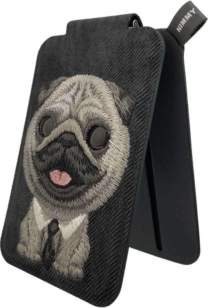 Magnetinis telefono laikiklis-piniginė Nimmy New Big-Eye Cute Pets 2.0 Dog juodos spalvos