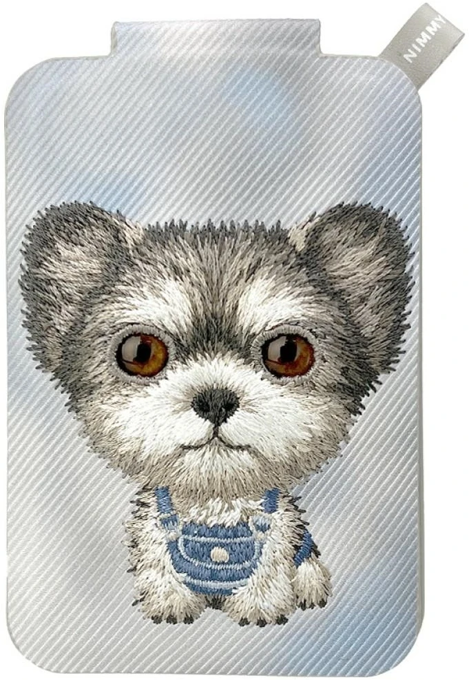 Dėklas Magnetinis telefono piniginės laikiklis Nimmy New Big-Eye Cute Pets 2.0 Dog pilkos spalvos