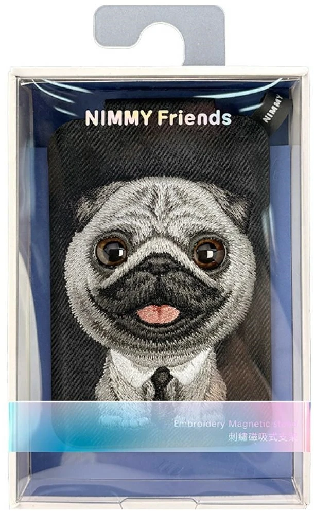 Magnetinis telefono laikiklis-piniginė Nimmy New Big-Eye Cute Pets 2.0 Dog juodos spalvos