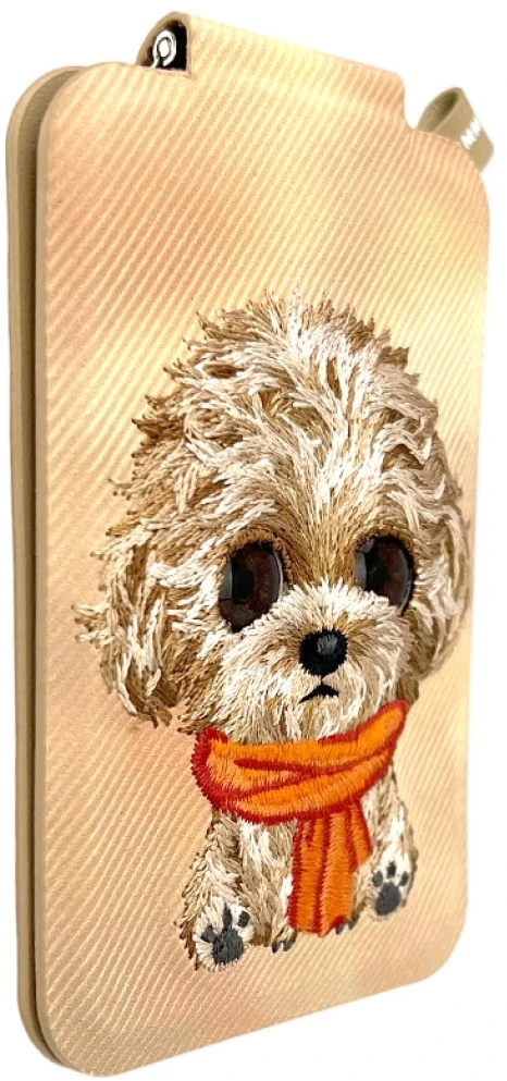 Dėklas „Nimmy New Big-Eye Cute Pets 2.0“ magnetinė šunų piniginė su telefono laikikliu – ruda