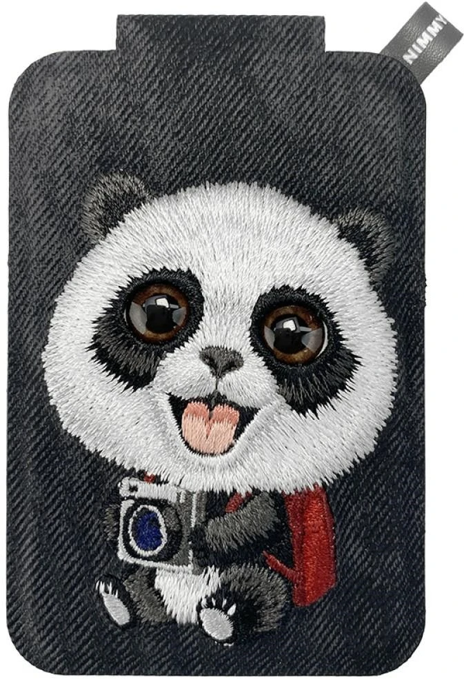 Magnetinis telefono laikiklis „Nimmy New Big-Eye Cute Pets 2.0 Panda“ juodos spalvos