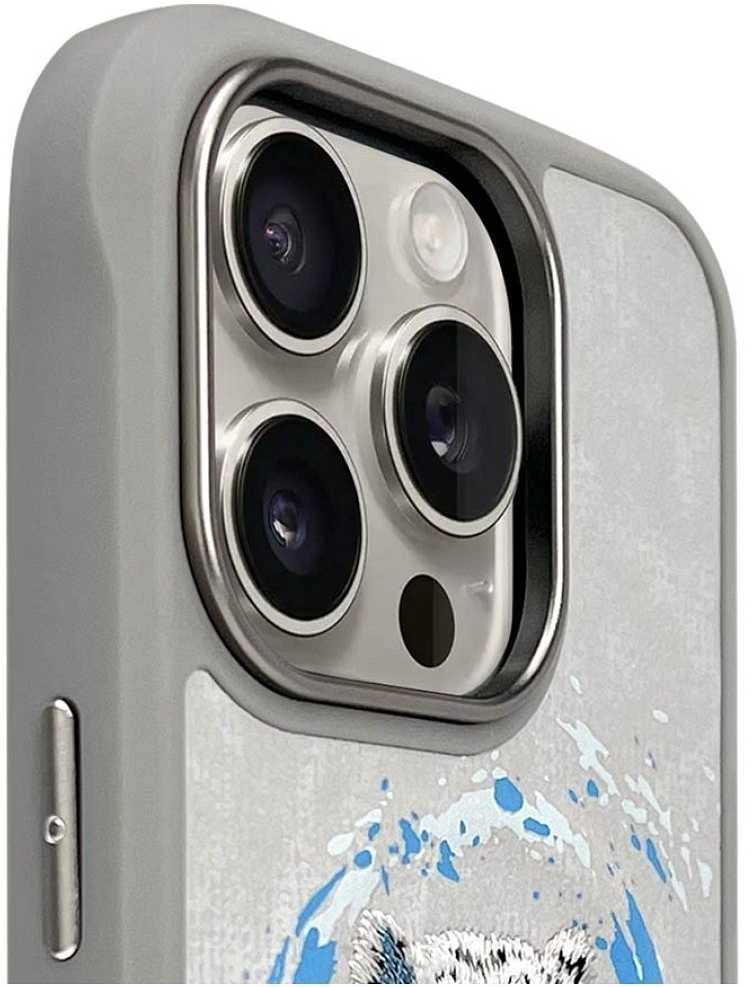 Nimmy Panther MagSafe dėklas skirtas Apple iPhone 16 Pro Max light pilkos spalvos