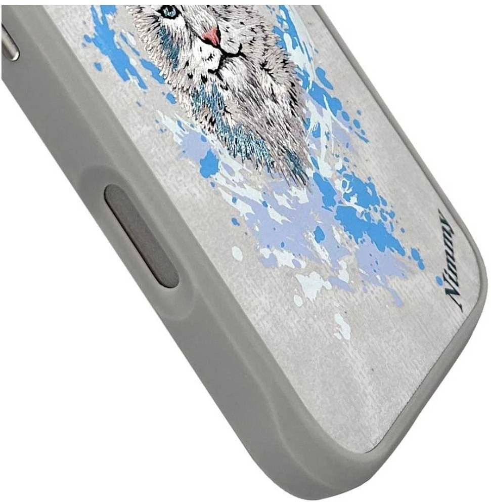 Nimmy Panther MagSafe dėklas skirtas Apple iPhone 16 Pro Max light pilkos spalvos