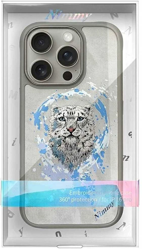 Nimmy Panther MagSafe dėklas skirtas Apple iPhone 16 Pro Max light pilkos spalvos