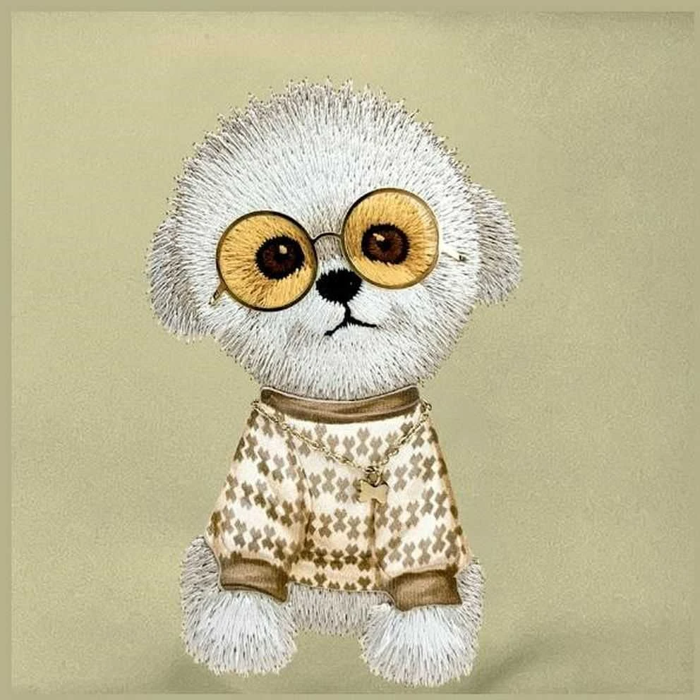 Nimmy krepšys ant rėmo haki spalvos Crossbody Glasses Cool Dog