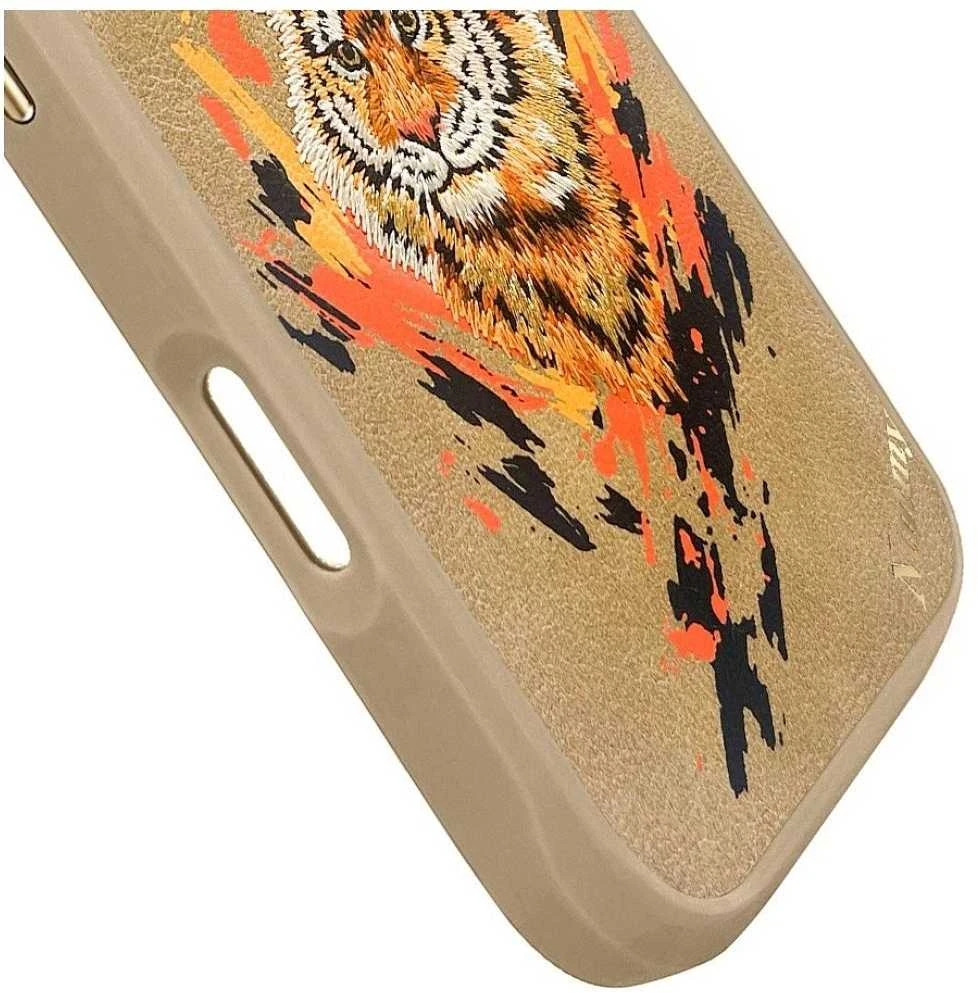 Nimmy Tiger MagSafe dėklas skirtas Apple iPhone 16 Pro Max light rudos spalvos